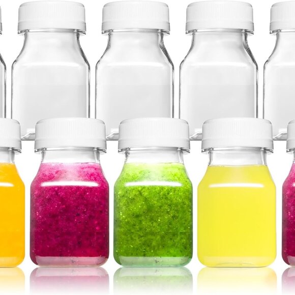 9pcs 2oz Small Plastic Bottles for Liquids - Ginger Shot with Caps, Wellness Ju - Picture 1 of 6